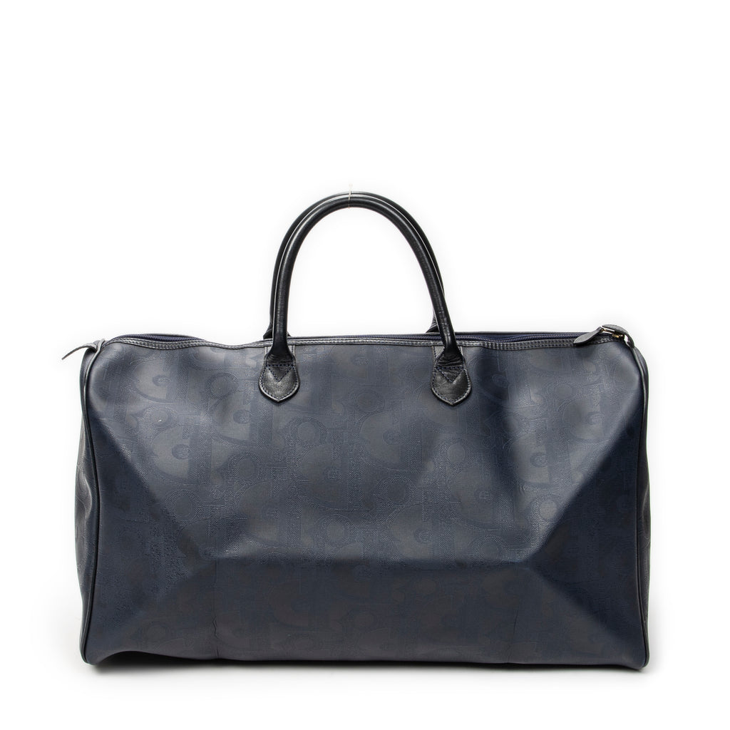 Travel Bag Vintage Large Travel Boston Navy Maxi Diorissimo Coated Canvas