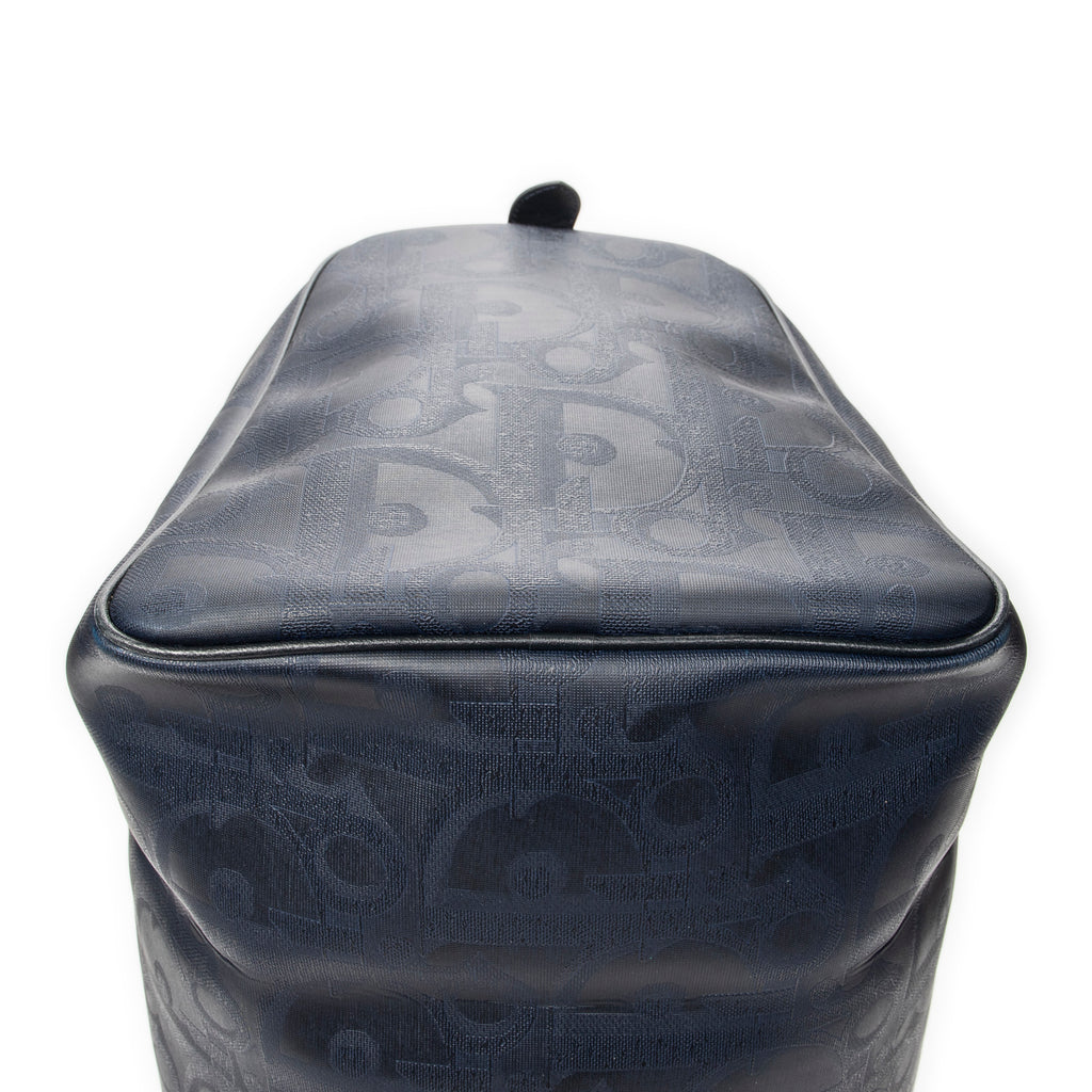 Travel Bag Vintage Large Travel Boston Navy Maxi Diorissimo Coated Canvas