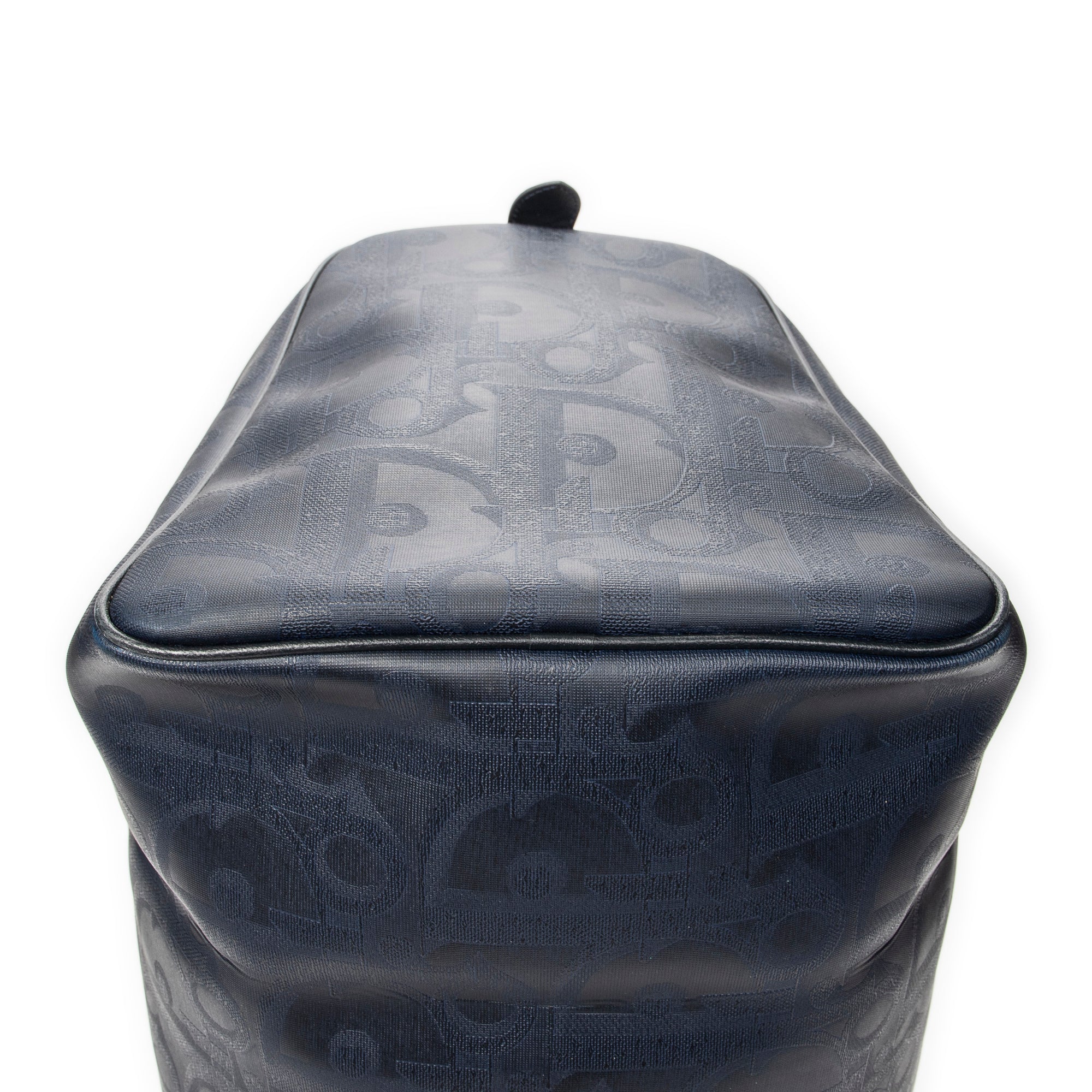 Travel Bag Vintage Large Travel Boston Navy Maxi Diorissimo Coated Canvas