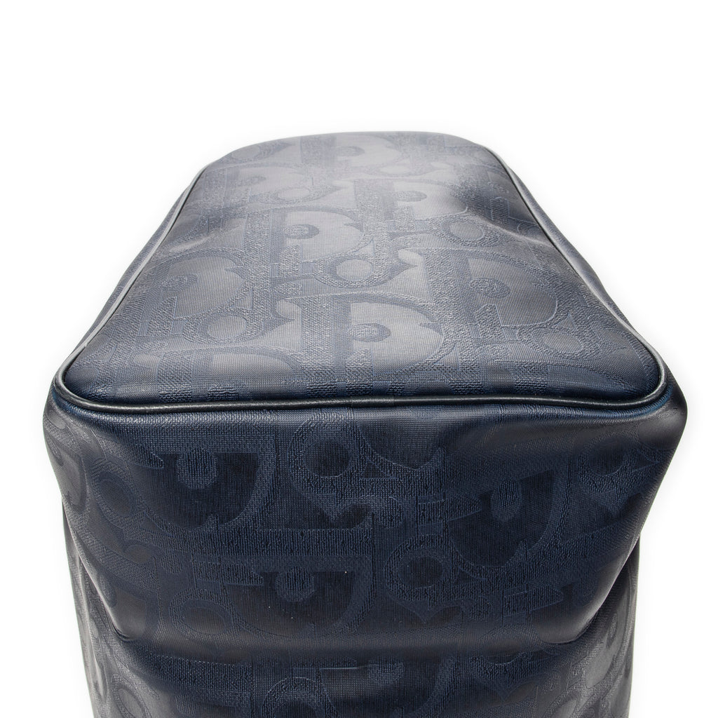 Travel Bag Vintage Large Travel Boston Navy Maxi Diorissimo Coated Canvas