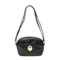 Shoulder Bag Vintage CD Camera Crossbody Black Grained Leather