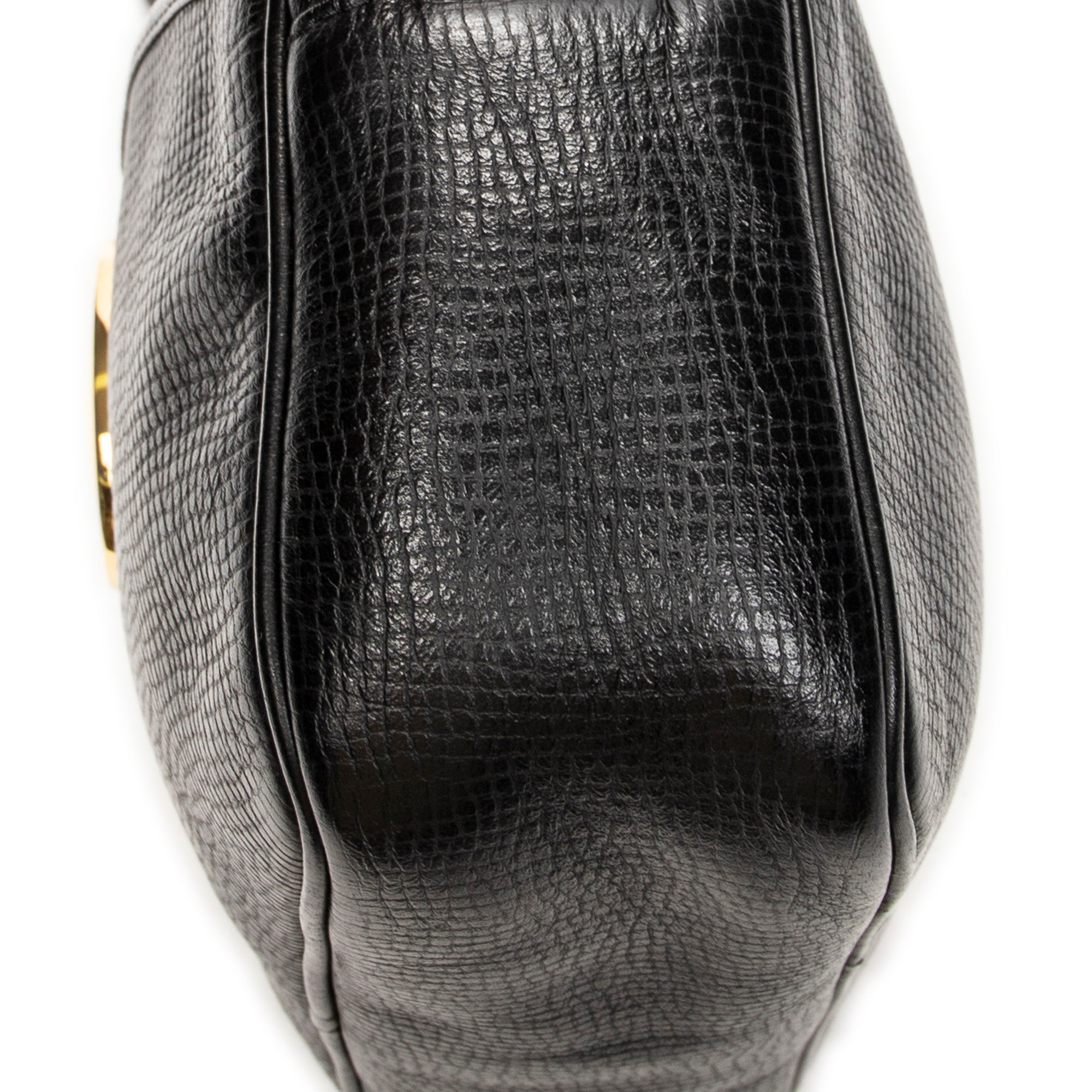 Shoulder Bag Vintage CD Camera Crossbody Black Grained Leather