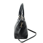 Shoulder Bag Large GG Charm Zip Tote Black Grained Calfskin Leather