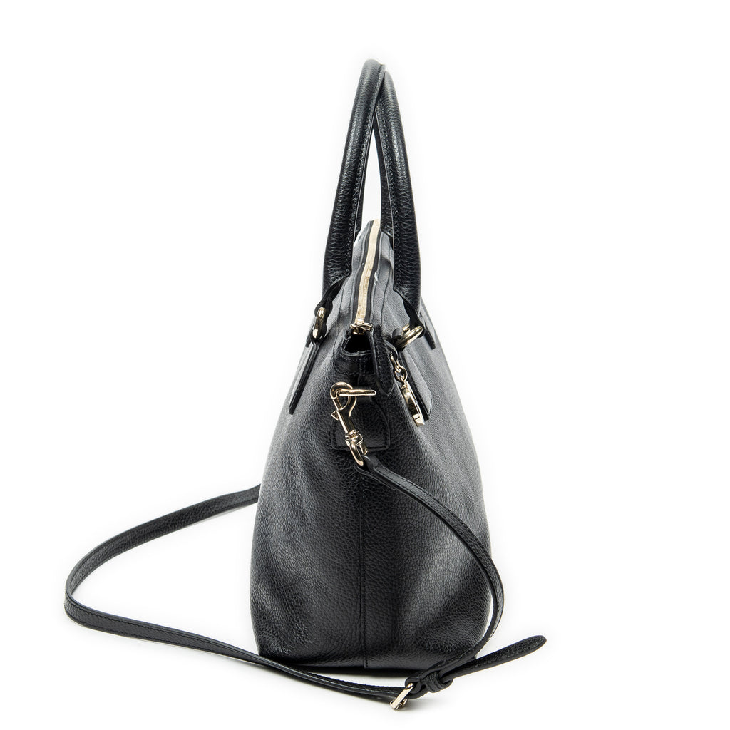 Shoulder Bag Large GG Charm Zip Tote Black Grained Calfskin Leather
