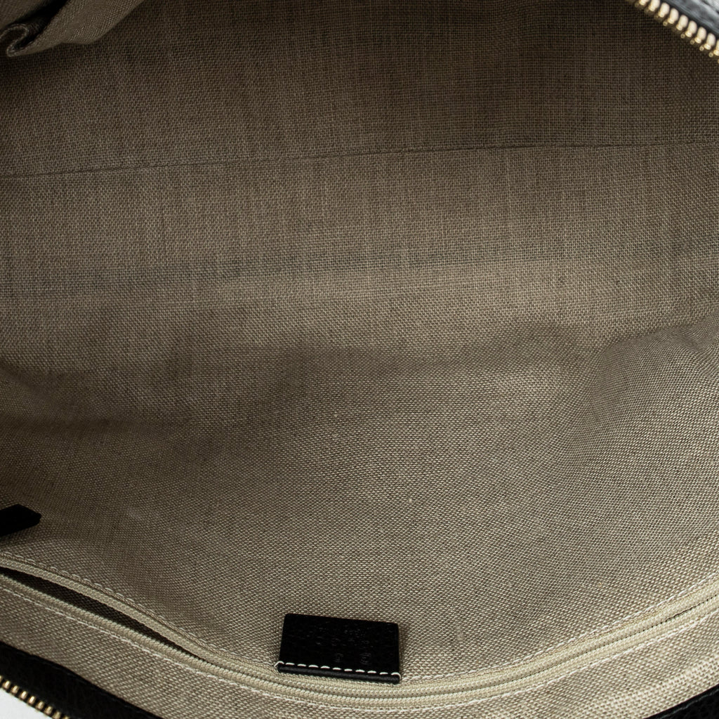 Shoulder Bag Large GG Charm Zip Tote Black Grained Calfskin Leather
