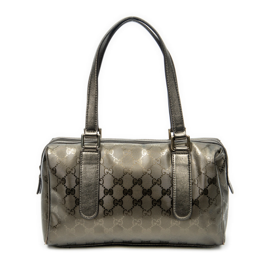 Shoulder Bag Small Shoulder Boston Metallic Bronze Guccissima Imprint Coated Canvas