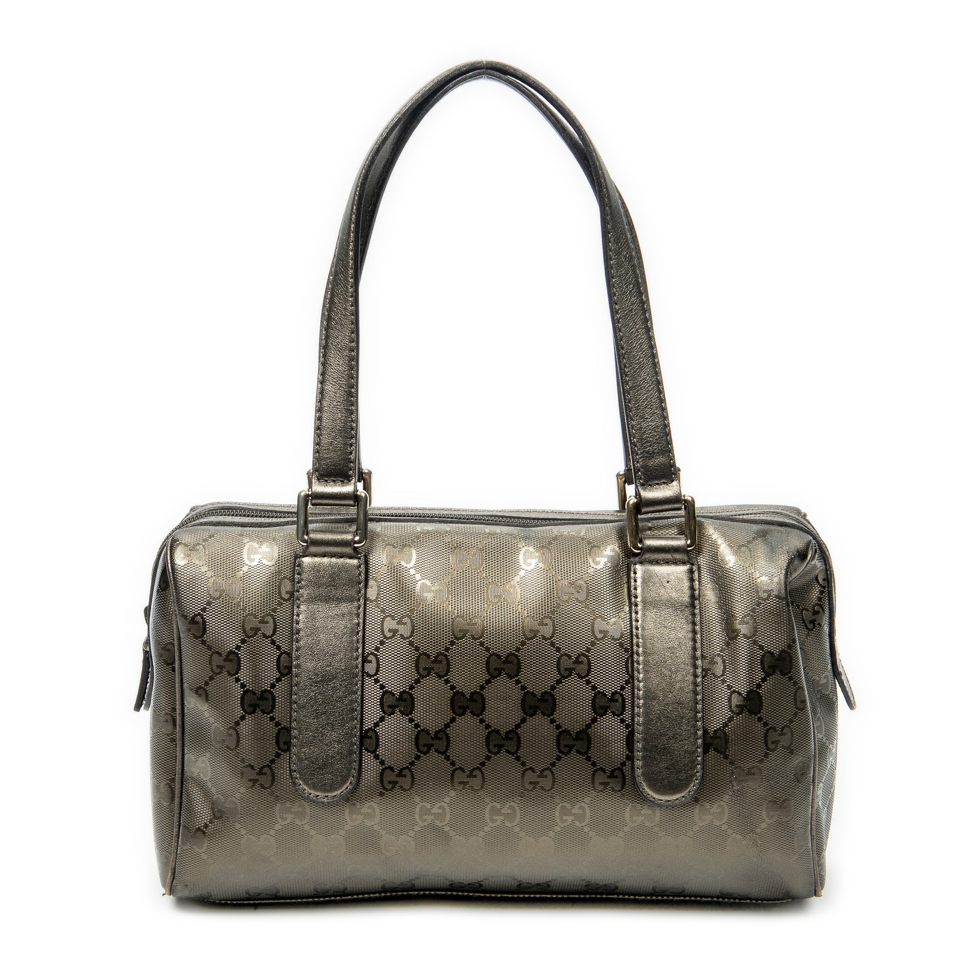Shoulder Bag Small Shoulder Boston Metallic Bronze Guccissima Imprint Coated Canvas