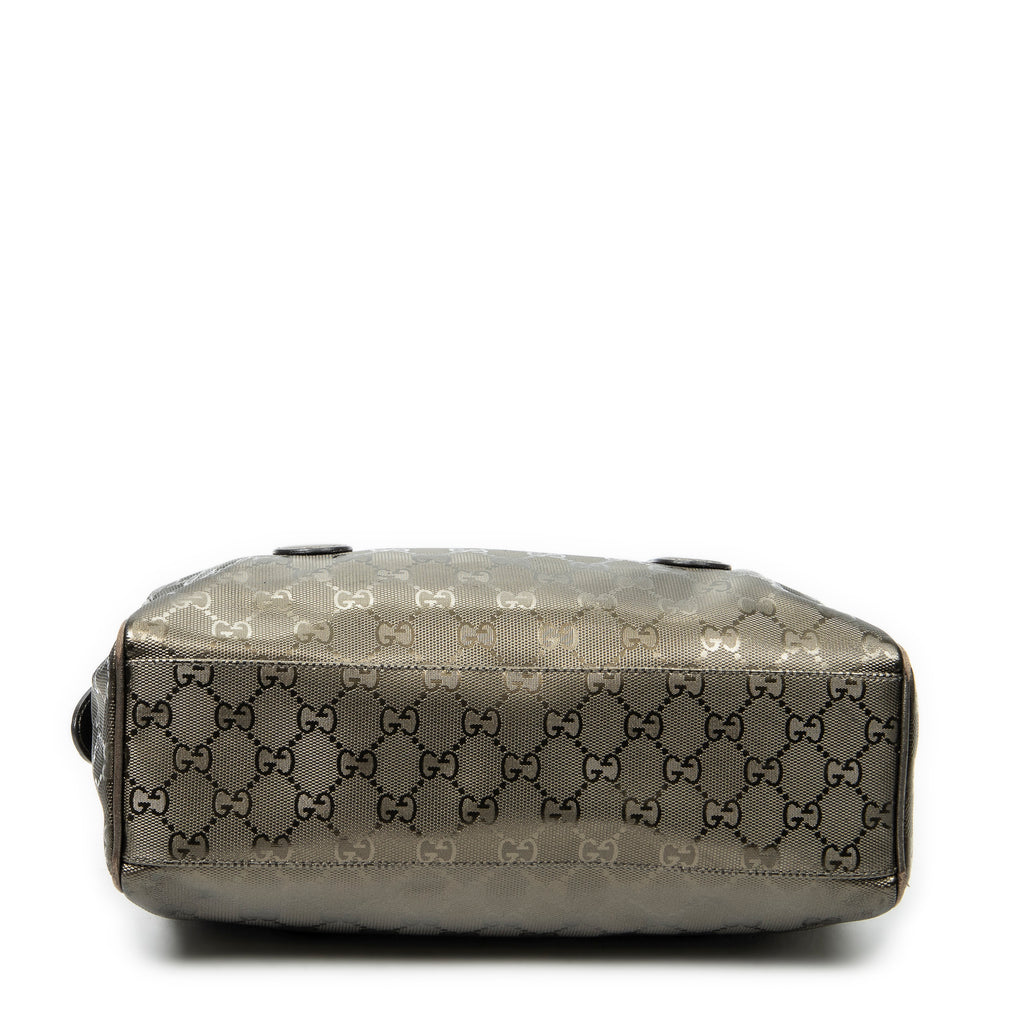Shoulder Bag Small Shoulder Boston Metallic Bronze Guccissima Imprint Coated Canvas