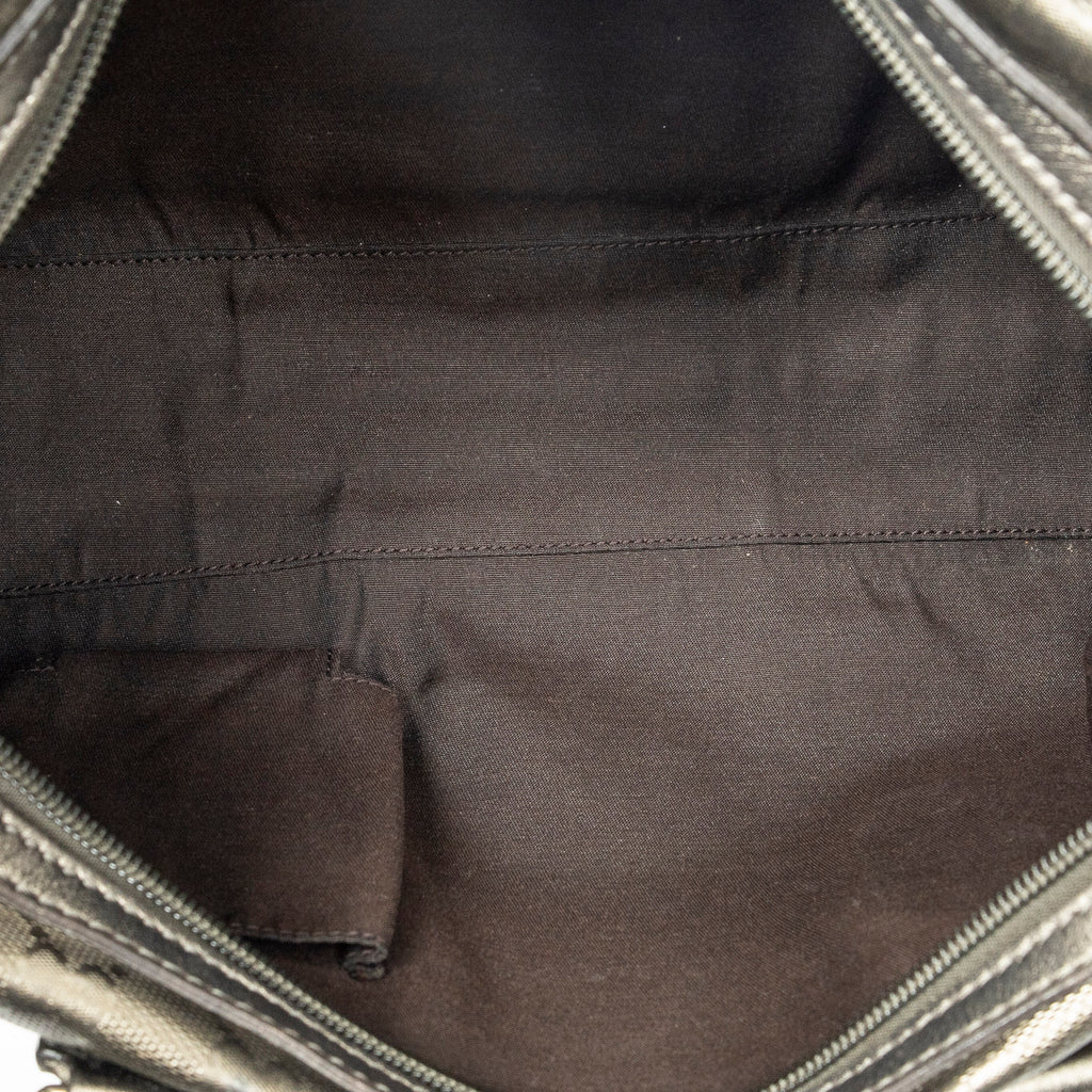 Shoulder Bag Small Shoulder Boston Metallic Bronze Guccissima Imprint Coated Canvas