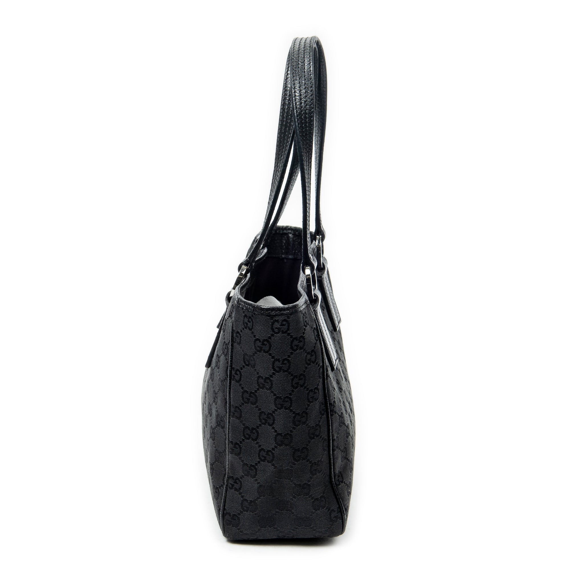 Shoulder Bag Small Shoulder Tote Black Monogrammed Canvas
