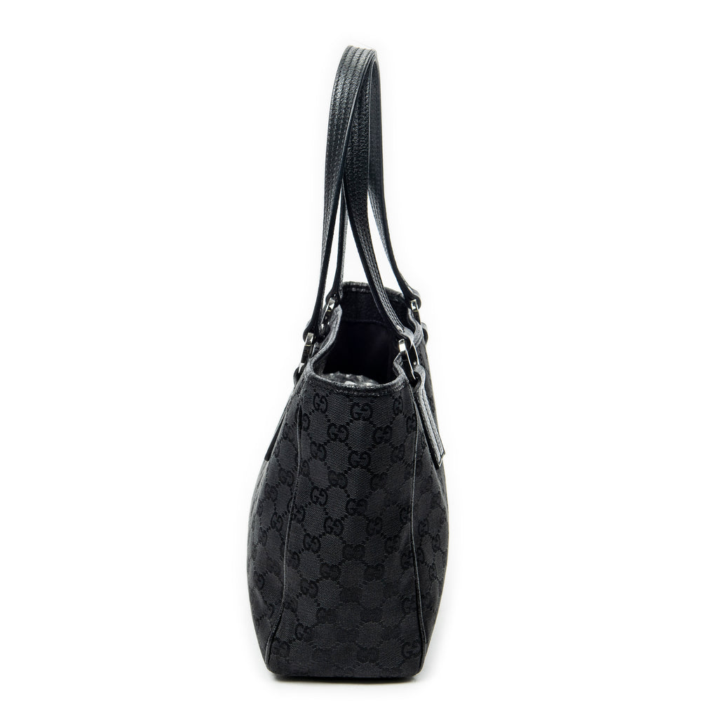 Shoulder Bag Small Shoulder Tote Black Monogrammed Canvas