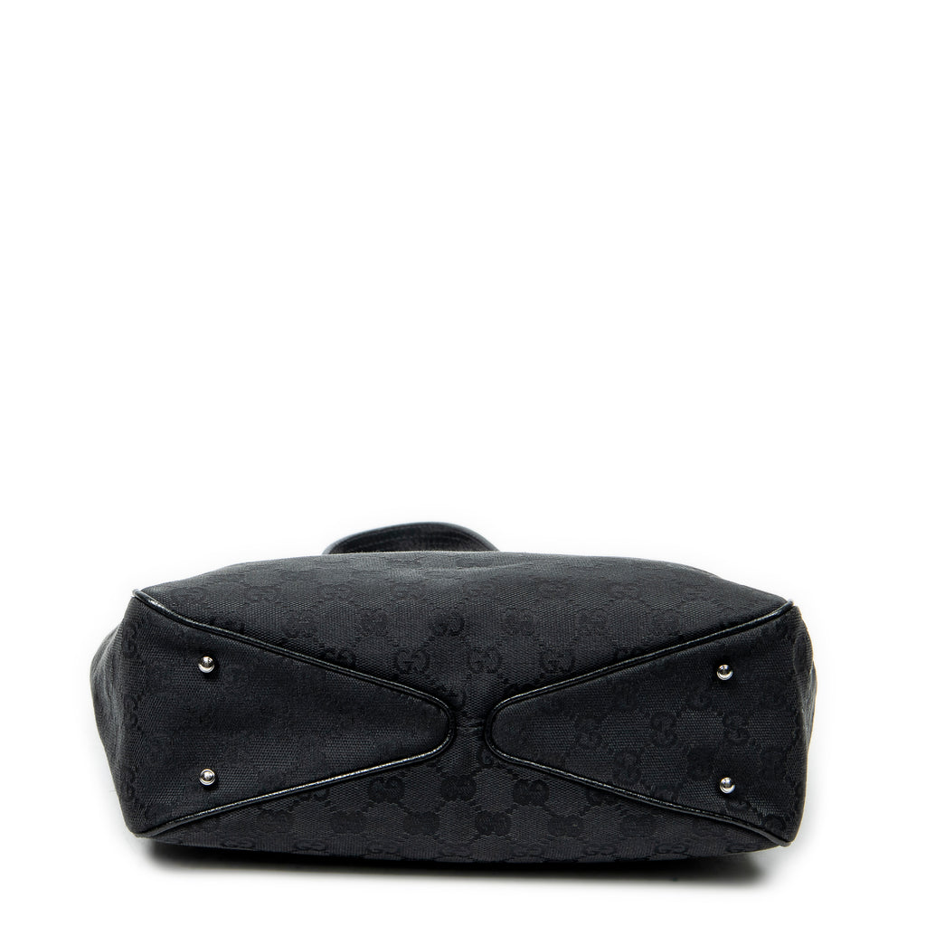 Shoulder Bag Small Shoulder Tote Black Monogrammed Canvas