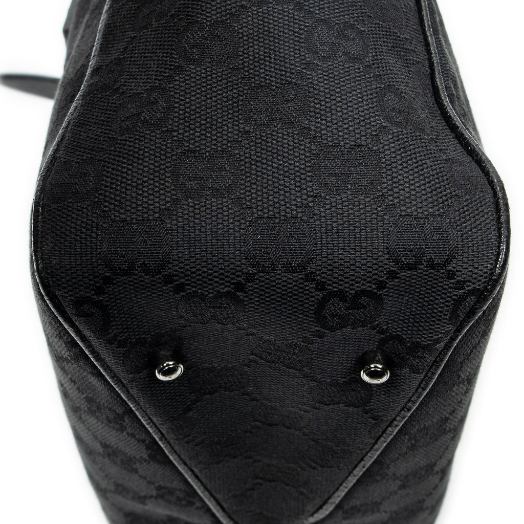 Shoulder Bag Small Shoulder Tote Black Monogrammed Canvas