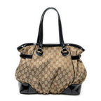 Shoulder Bag Medium Full Moon Tote Beige Monogrammed Canvas