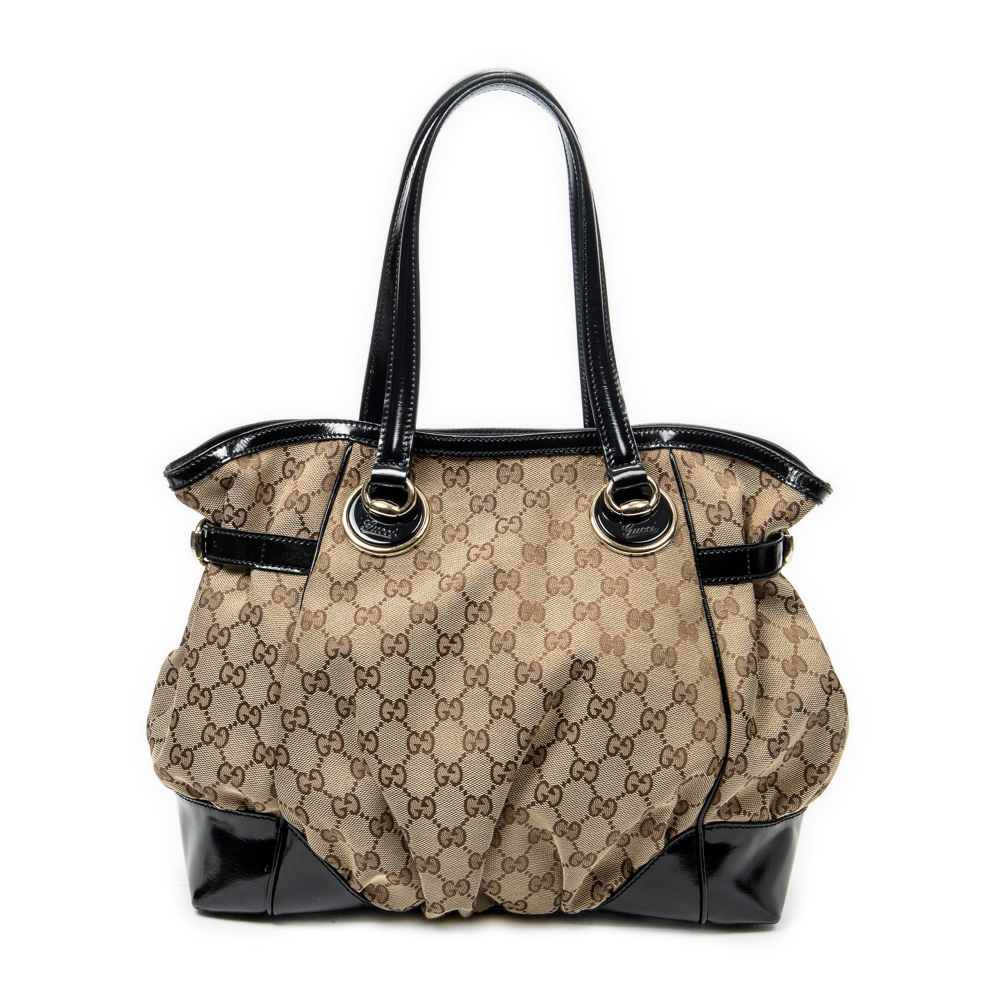 Shoulder Bag Medium Full Moon Tote Beige Monogrammed Canvas