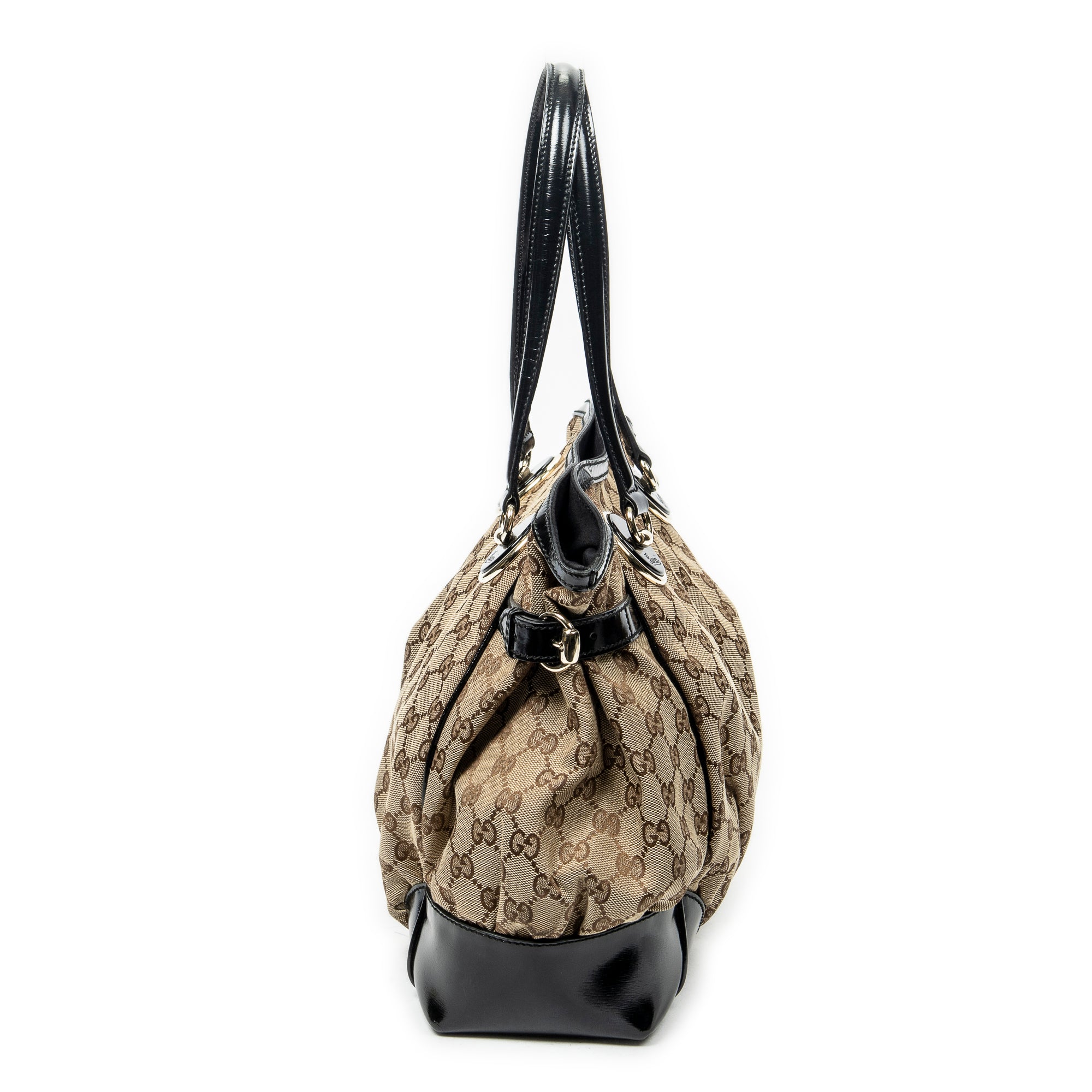 Shoulder Bag Medium Full Moon Tote Beige Monogrammed Canvas