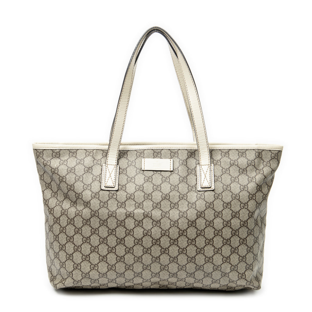 Shoulder Bag Large ZipTote Beige Supreme Coated Canvas