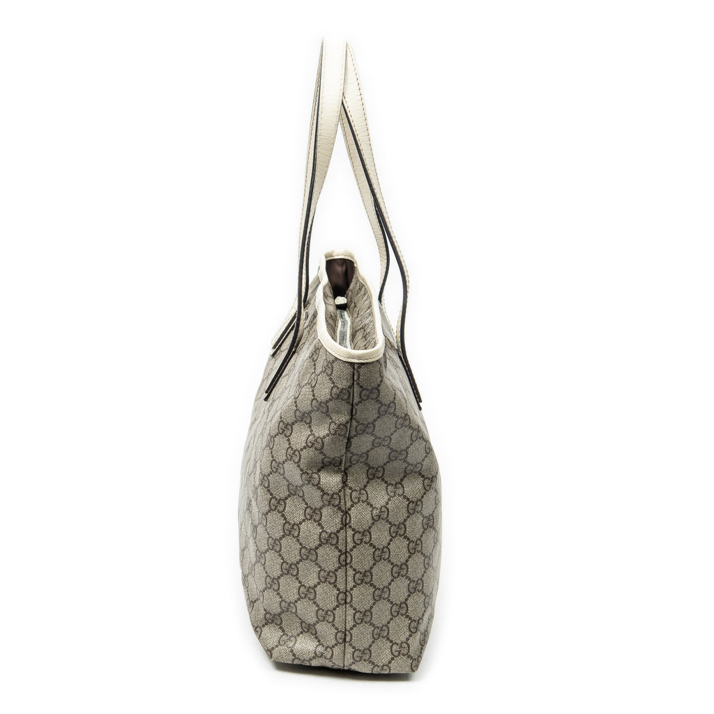Shoulder Bag Large ZipTote Beige Supreme Coated Canvas