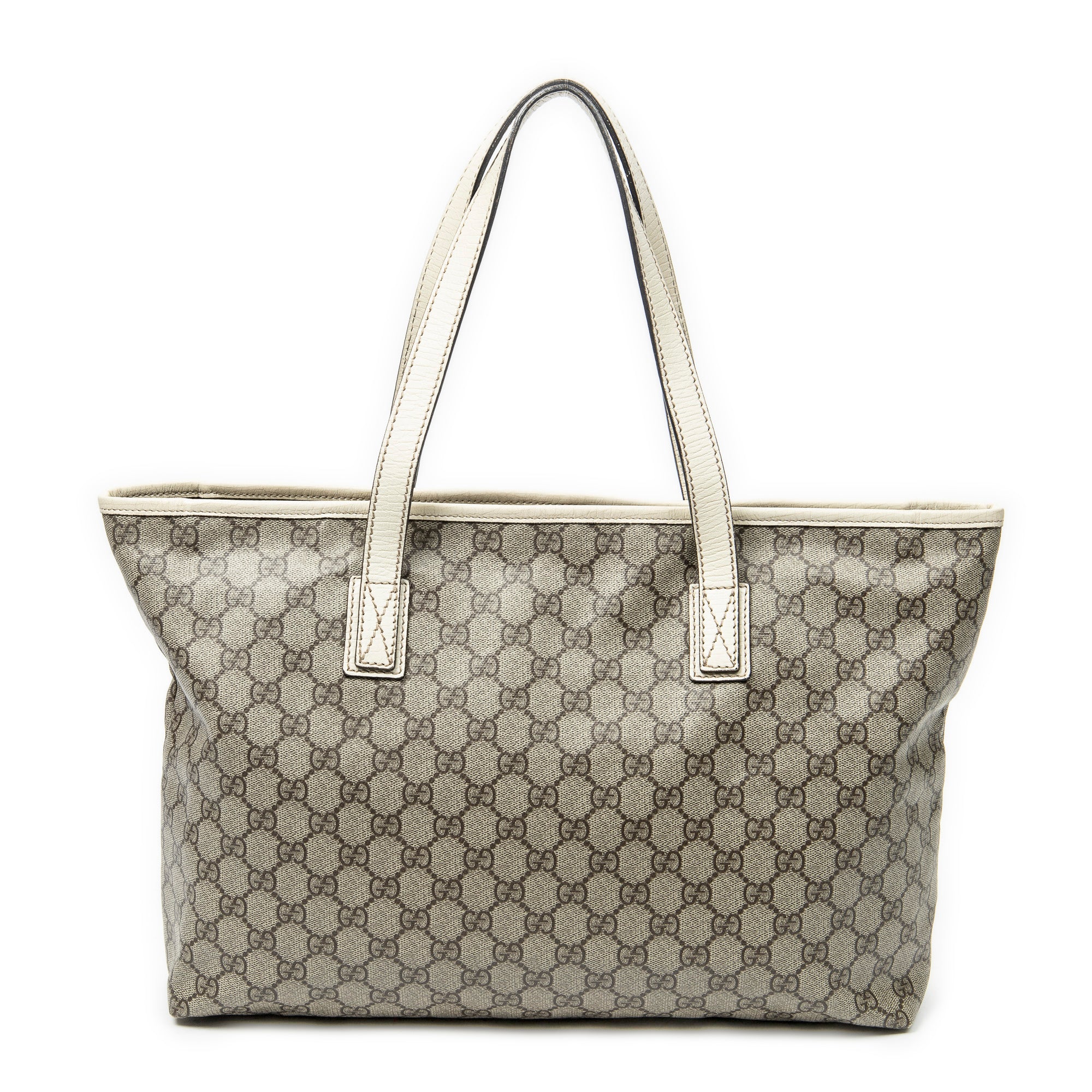 Shoulder Bag Large ZipTote Beige Supreme Coated Canvas