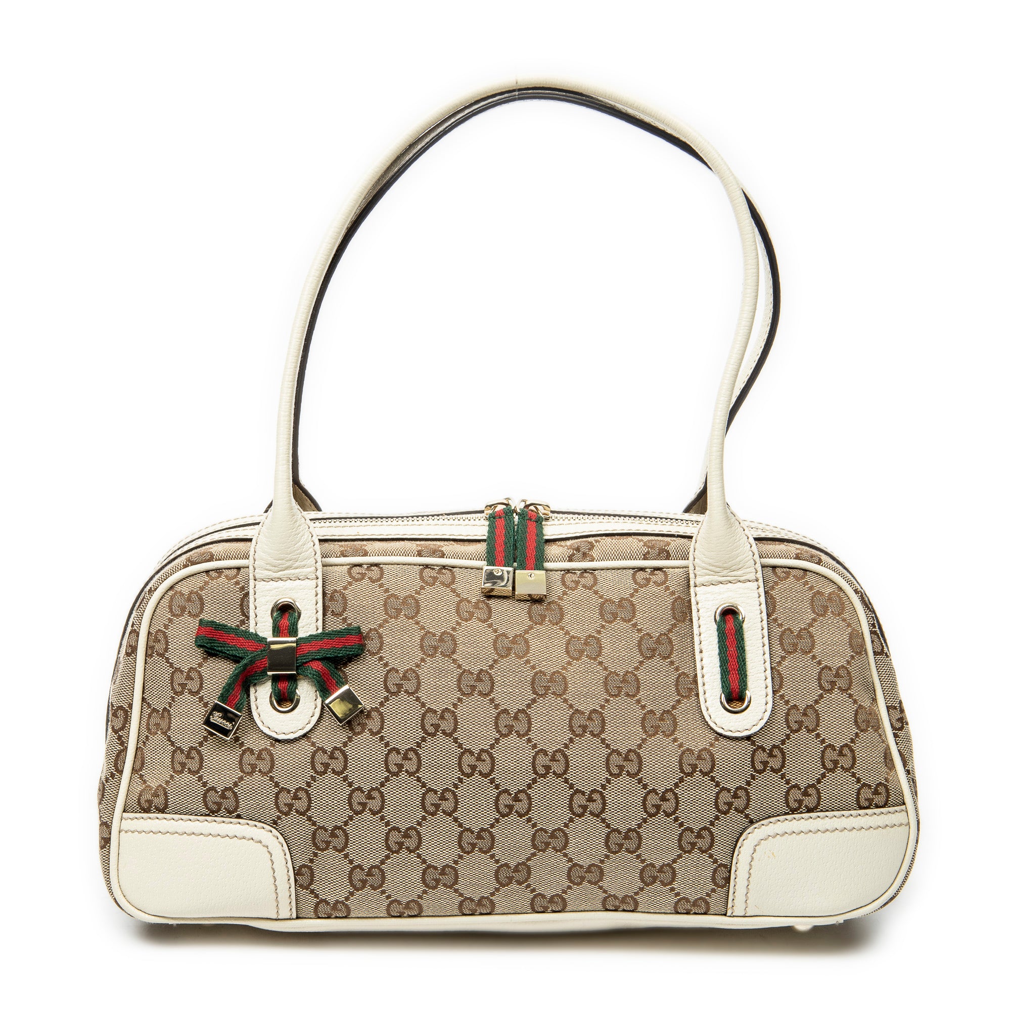 Shoulder Bag Princy Boston Beige Monogrammed Canvas