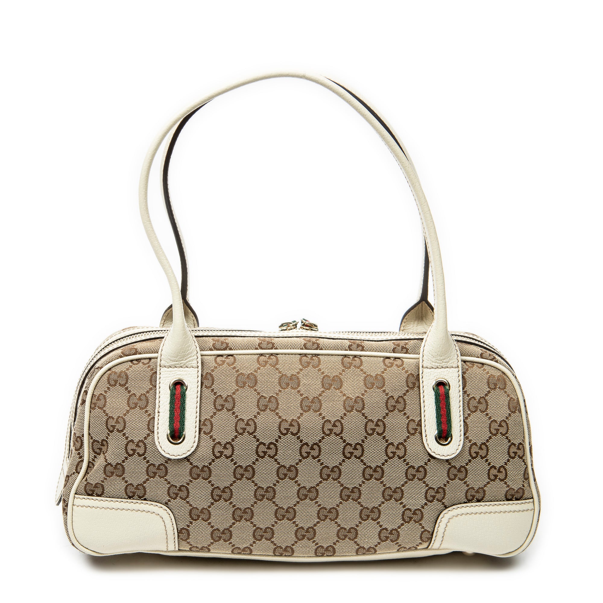 Shoulder Bag Princy Boston Beige Monogrammed Canvas