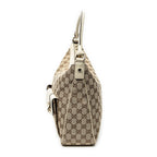 Shoulder Bag Medium Abbey Pocket Hobo Beige Monogrammed Canvas