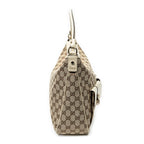Shoulder Bag Medium Abbey Pocket Hobo Beige Monogrammed Canvas