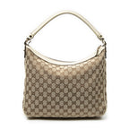 Shoulder Bag Medium Abbey Pocket Hobo Beige Monogrammed Canvas