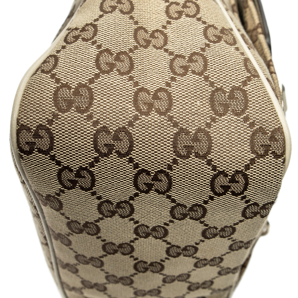 Shoulder Bag Medium Abbey Pocket Hobo Beige Monogrammed Canvas