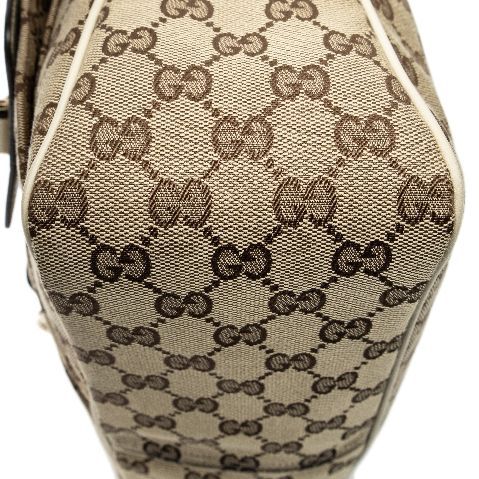 Shoulder Bag Medium Abbey Pocket Hobo Beige Monogrammed Canvas