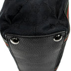 Sac porté épaule, boucle Web, cabas vertical, toile monogrammée noire