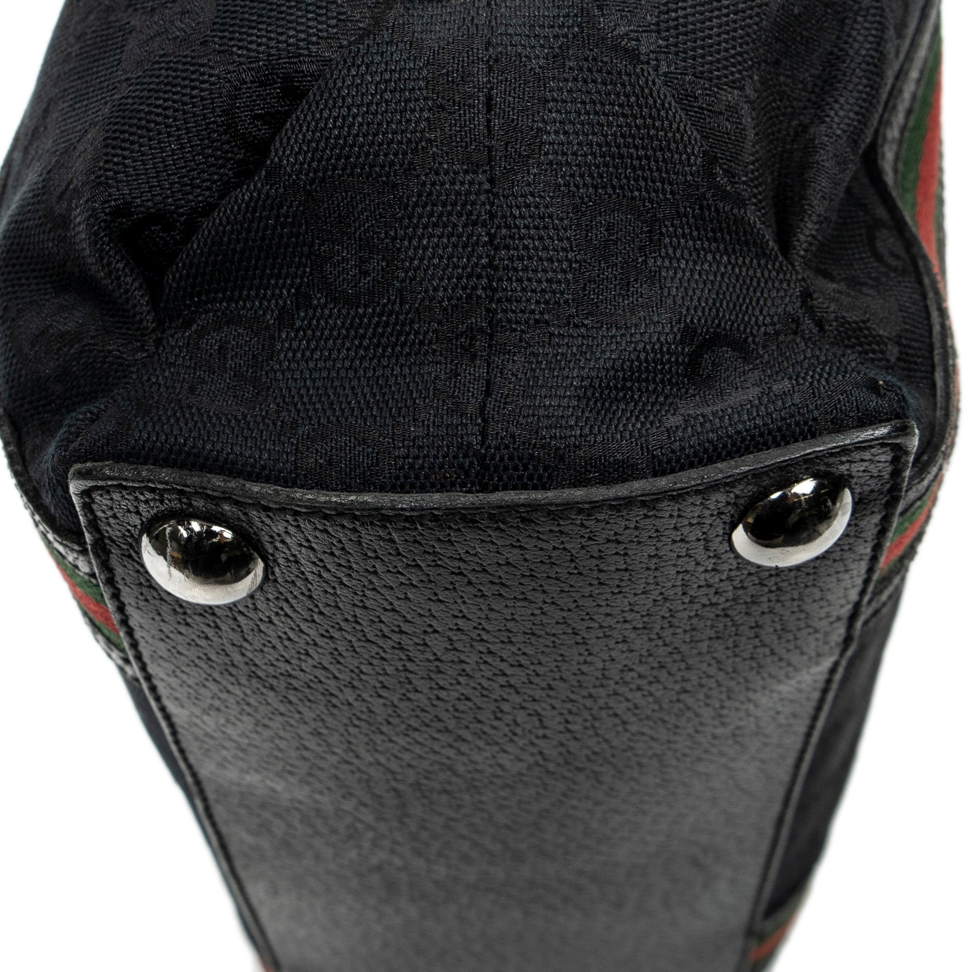 Sac porté épaule, boucle Web, cabas vertical, toile monogrammée noire