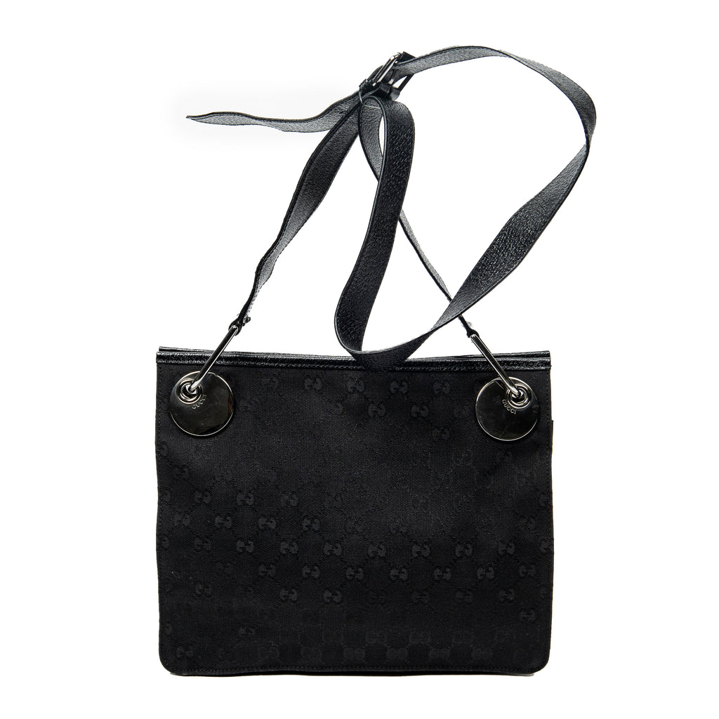 Shoulder Bag Eclipse Square Crossbody Black Monogrammed Canvas