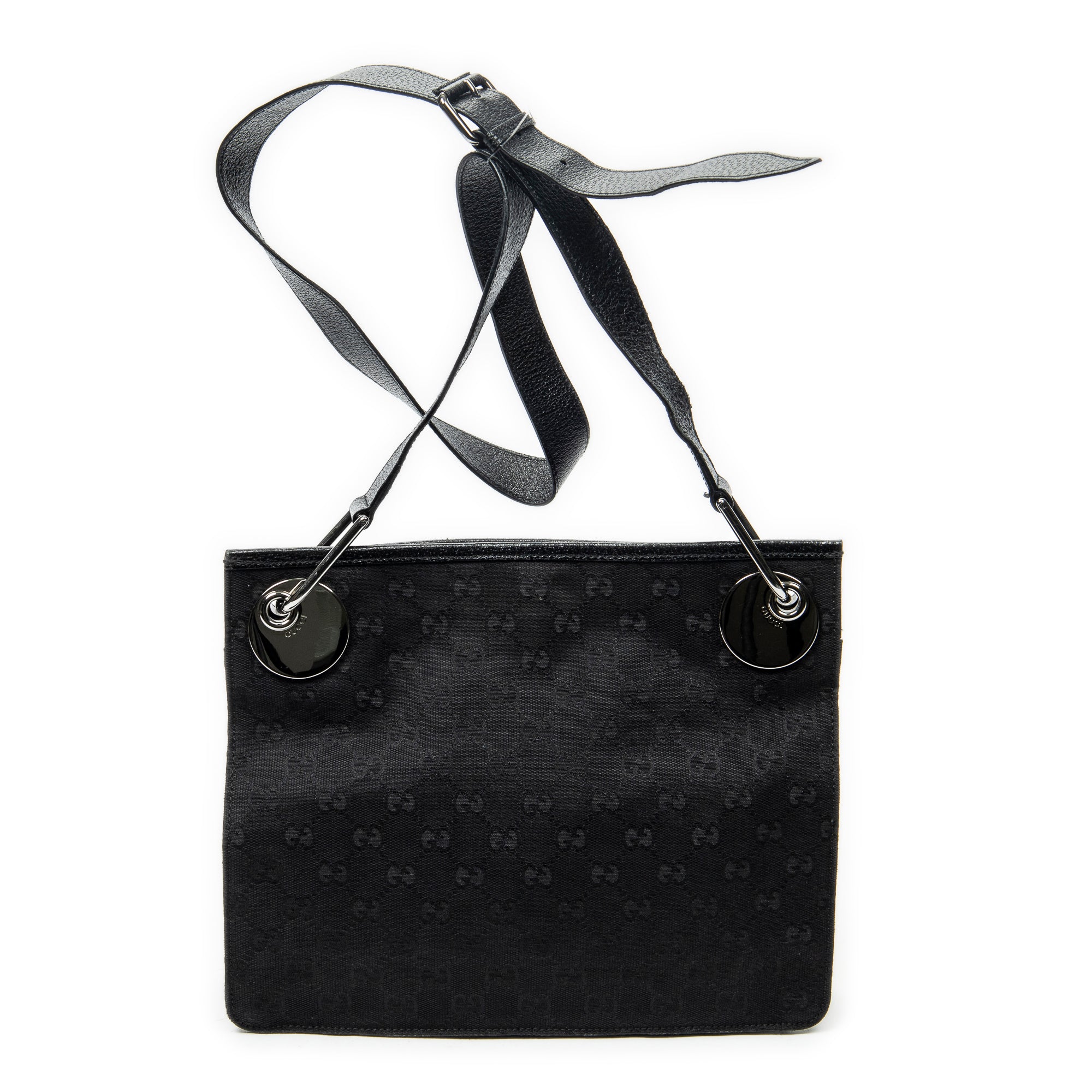 Shoulder Bag Eclipse Square Crossbody Black Monogrammed Canvas