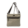 Shoulder Bag Square Front Zip Crossbody Beige Supreme Coated Canvas
