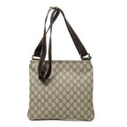 Shoulder Bag Square Front Zip Crossbody Beige Supreme Coated Canvas