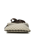 Shoulder Bag Square Front Zip Crossbody Beige Supreme Coated Canvas