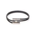 Bracelet Tournis Tresse Bracelet Black Calfskin Leather