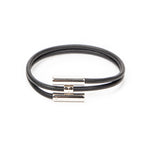 Bracelet Tournis Tresse Bracelet Black Calfskin Leather