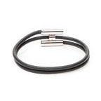 Bracelet Tournis Tresse Bracelet Black Calfskin Leather
