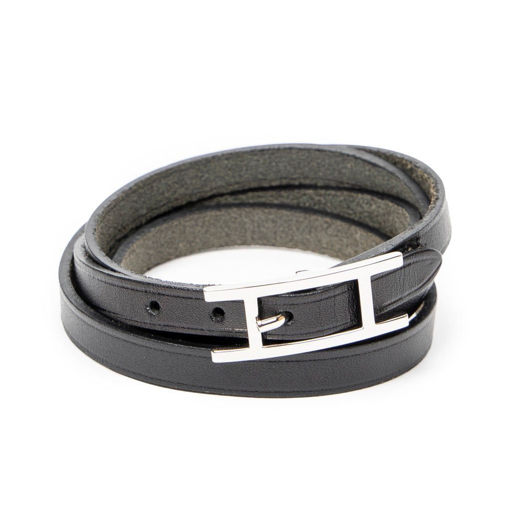 Bracelet Behapi Triple Tour Bracelet Black Swift Leather