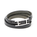 Bracelet Behapi Triple Tour Bracelet Black Swift Leather