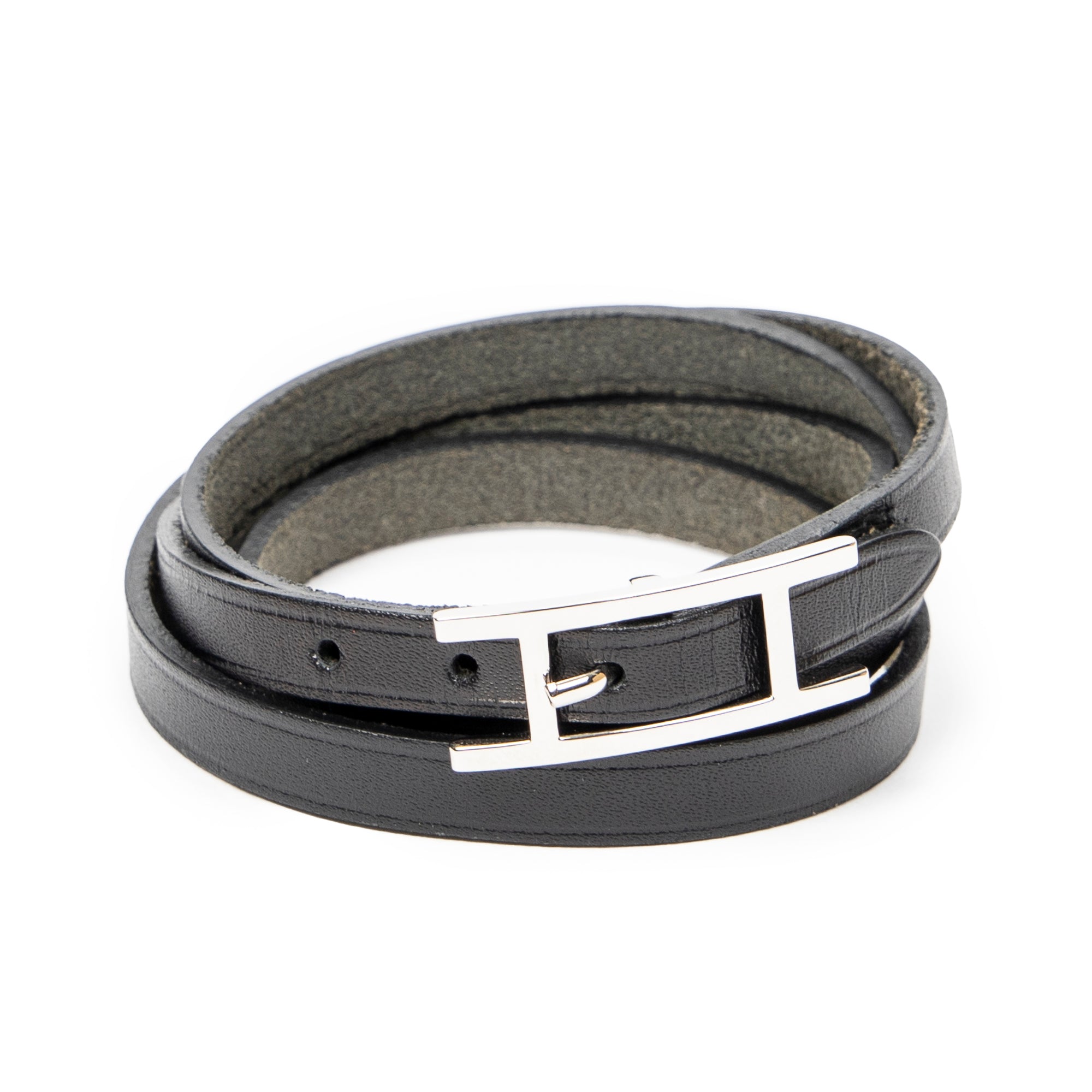 Bracelet Behapi Triple Tour Bracelet Black Swift Leather