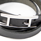 Bracelet Behapi Triple Tour Bracelet Black Swift Leather