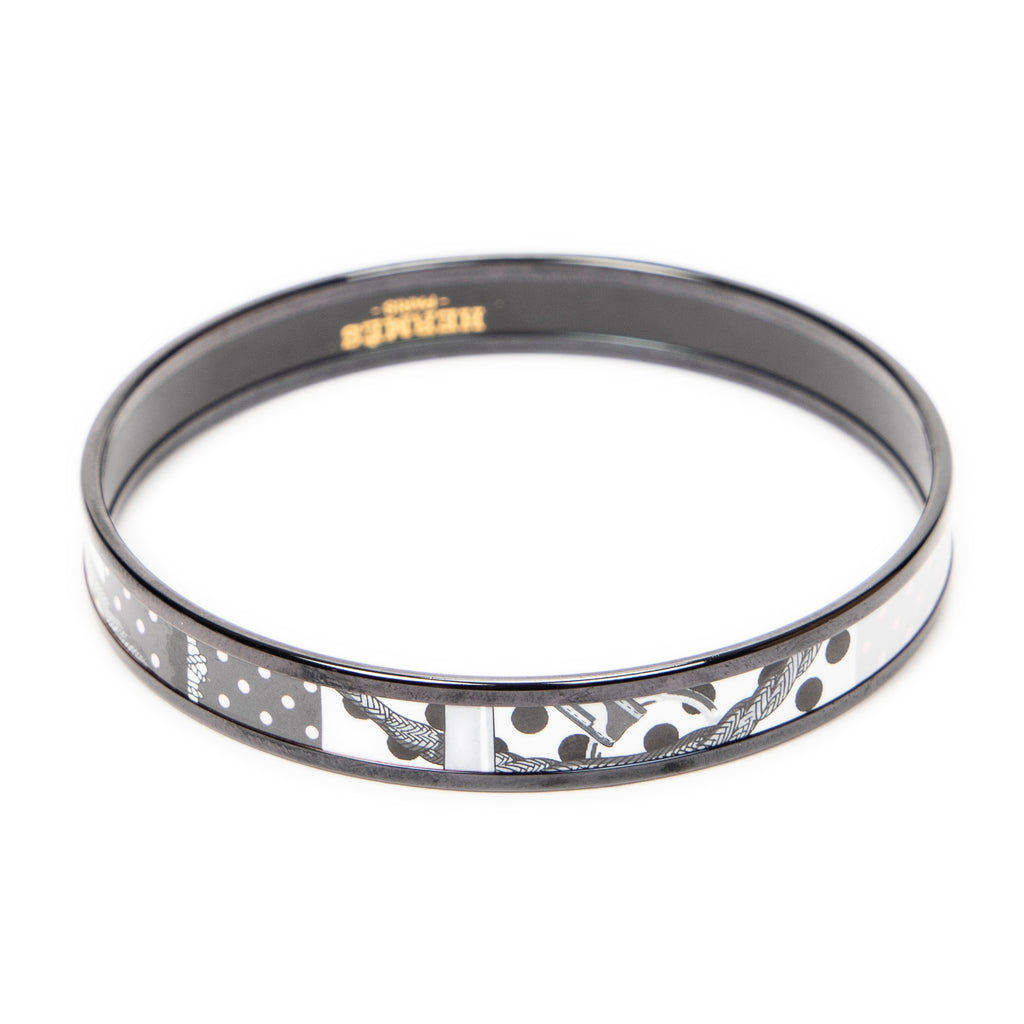 Bracelet Enamel Bangle PM Black Clic-Clac à Pois Motif