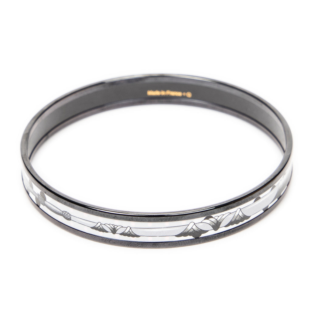 Bracelet Enamel Bangle PM Black Clic-Clac à Pois Motif