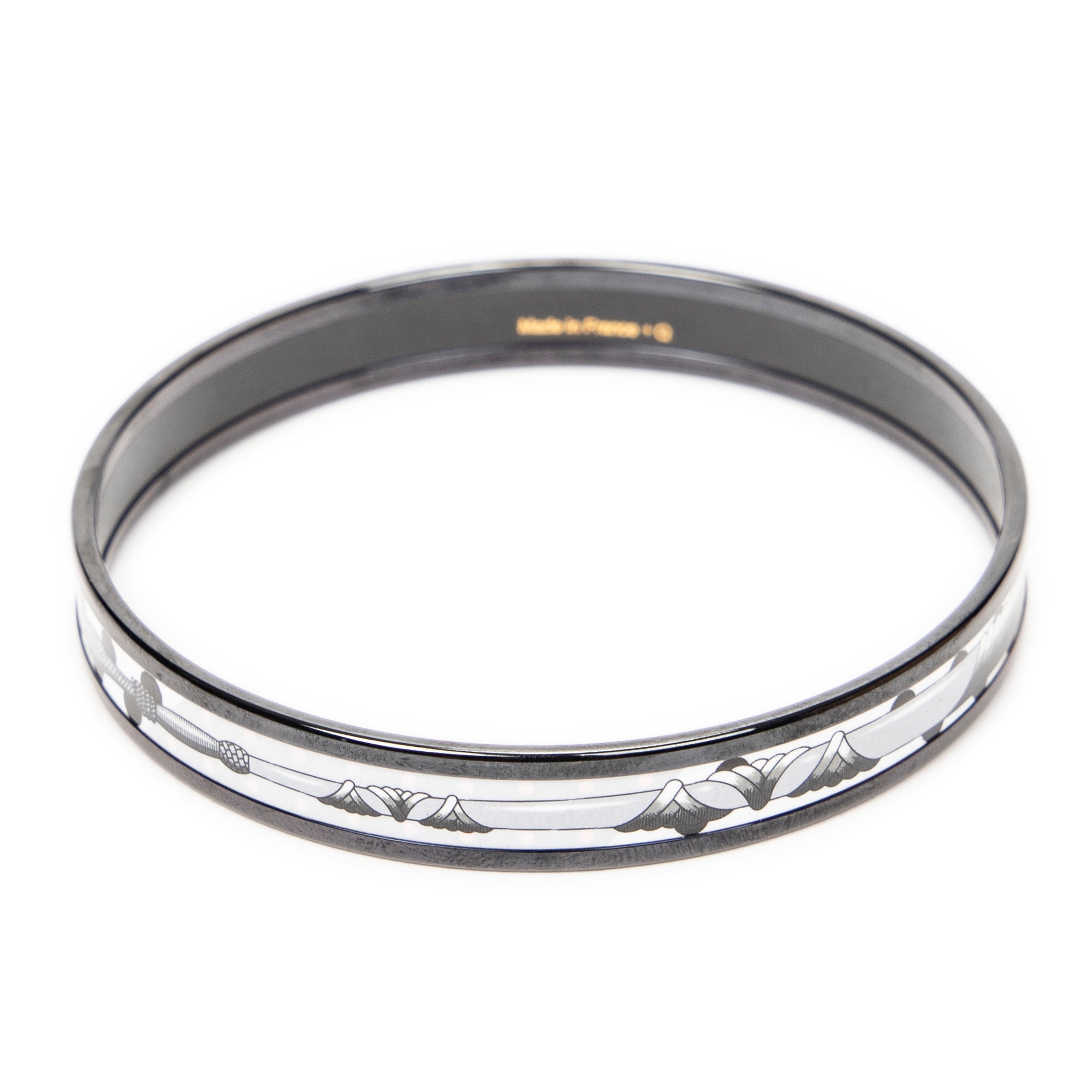 Bracelet Enamel Bangle PM Black Clic-Clac à Pois Motif