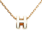 Necklace Mini Pop H Pendant Necklace White Gold Plated