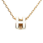 Necklace Mini Pop H Pendant Necklace White Gold Plated