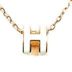 Necklace Mini Pop H Pendant Necklace White Gold Plated